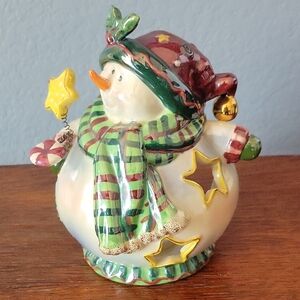 Blue Sky Corp. 7" Snowman Tealight Candle Holder